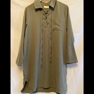 •NWOT Mudpie Olive Green Long Sleeve Dress